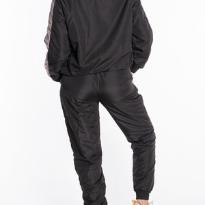 Conjunto cortavientos con cremallera impermeable personalizable para hombre, chándal de dos piezas con patrón sólido, 100% algodón para invierno, precio barato - Product Image 5