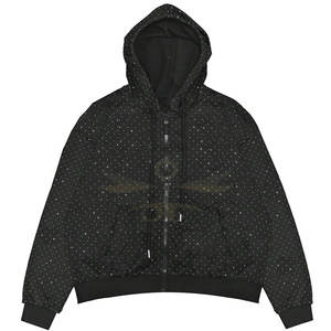 Sweat à capuche en coton 100% avec strass, taille adulte, respirant, manches longues, sweat à capuche avec strass de qualité supérieure - Product Image 1