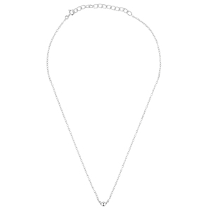 Collar de Plata de Ley 925 con Bolas de 4mm, Bañado en Rodio, Patrón Geométrico, Moderno, Oro Rosa de 14K, Oro Blanco, Diamante, Perla - Product Image 3