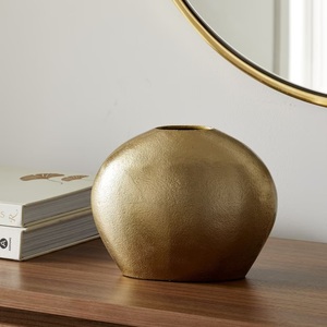 Vase à fleurs en métal de luxe au design côtier pour décoration de table de mariage, utilisation écologique à la maison et au bureau - Product Image 3