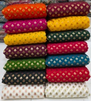 Tissu en Soie Banarasi Pure, Matière Brocart Zari Tissée Élégante pour Lehenga et Saree de Mariée, Fournisseur en Gros de Vêtements de Luxe