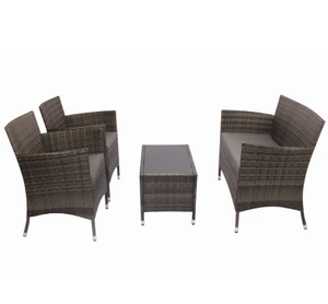 Juego de sillas de mesa de comedor exterior Valencia gris PE ratán protección UV muebles de plástico mayorista PE ratán protección Uv comedor - Product Image 2