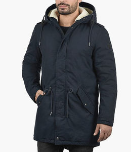 Parka à capuche vintage pour homme, best-seller, 100% coton, col montant, couleur unie, revêtement pour usage extérieur - Product Image 1