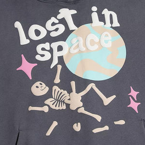 Venta al por mayor de calidad Puff Impresión de peso pesado de algodón de los hombres de gran tamaño personalizado Puff estampado pulóver algodón personalizado sudaderas con capucha sudadera - Product Image 2