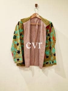 Chaqueta de Terciopelo Bordada a Mano con Cuello Mandarín, Manga Larga, Estampado Floral, Blusón de Otoño para Mujer - Product Image 3