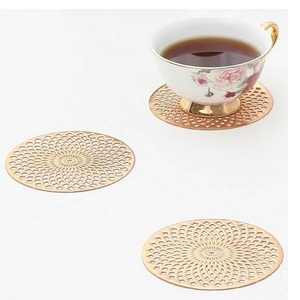 Golden Luxury Tableware Dinnerware Gold Silver Brass Coasters <b>Plates</b> <b>Mats</b> Royal Wedding Banquet Event Metal Coasters <b>Plate</b> <b>Mats</b> - Product Image 4