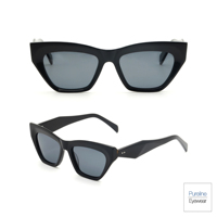 Lunettes de soleil unisexes Pureline Eyewear, monture complète en acétate, style œil de chat, polarisées, de luxe, personnalisables, légères et confortables