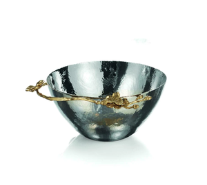 Bol décoratif Bol décoratif martelé en laiton avec support en forme de feuille au meilleur prix et artisanat indien - Product Image 4