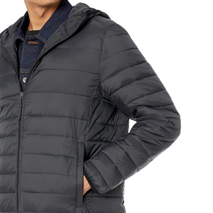 Chaqueta acolchada con capucha plegable resistente al agua ligera personalizada, chaquetas cálidas para exteriores, sudaderas con capucha para hombres LLU - Product Image 6