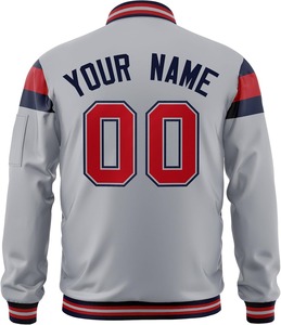 Fashion <b>Bomber</b> <b>Varsity</b> <b>Jacket</b> Satin Fabric Zip Up Style Embroidery Sublimation Applique Custom Teamwear OEM ODM <b>Jacket</b> for <b>Men</b> - Product Image 2