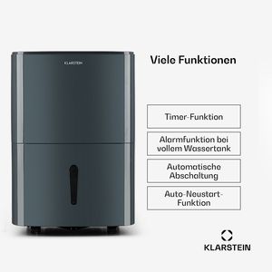 Deshumidificador Doméstico de 20L por Día, Secador de Aire Portátil con Compresor y Drenaje Continuo para Habitaciones de 40-50 m2, Color Antracita - Product Image 4