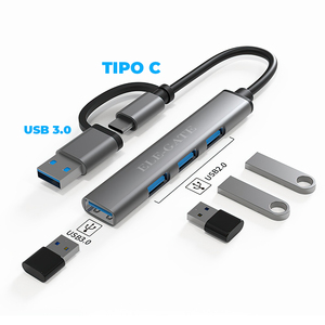 Hub USB Type-C 3.0 a 4 Porte 2-in-1 in Lega di Alluminio, Trasferimento Dati 5Gbps, Funzionalità Doppio Monitor con Confezione - Product Image 2