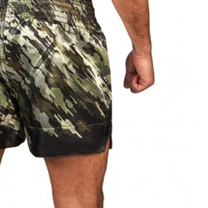 Shorts de Muay Thai pour hommes, couleur unie, satin, taille haute, élastique, séchage rapide, shorts de sport - Product Image 2