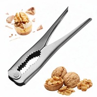 Pince à noix en aluminium durable, couleur argent, pour croustilles de homard, noix et pecans, brise-coquilles manuel, accessoire de cuisine durable