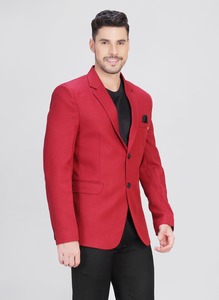 Vente en gros de blazers classiques rouges pour hommes, pour le travail au bureau, les événements et le style tendance, disponibles au prix d'usine en provenance d'Inde - Product Image 3