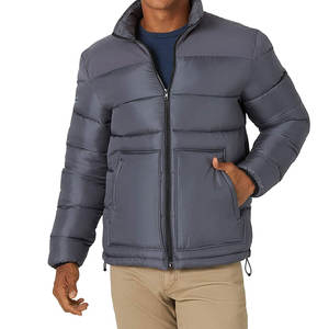 Chaqueta de Invierno Acolchada para Hombre, Chaqueta de Estilo Moderno con Relleno, Cuello Alto de Lona Gruesa, Cierre de Cremallera, Cálida, Transpirable y de Secado Rápido - Product Image 1