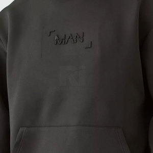 เสื้อฮู้ดผู้ชายแบบสวมหัวมีฮู้ดลายนูนสำหรับผู้ใหญ่2025ลำลองออกแบบได้ตามต้องการดีไซน์ล่าสุด - Product Image 4