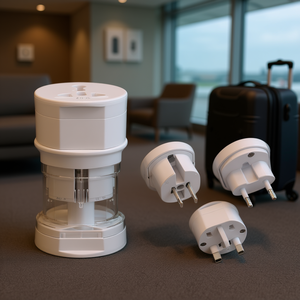 All-in-1 <b>Universal</b> <b>Adapter</b> with EU AU UK US Plugs White Travel <b>Adapters</b> - Product Image 3