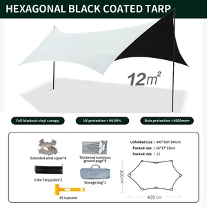 Tente de camping en toile Oxford imperméable de grande <span class=keywords><strong>taille</strong></span>, résistante, pour l'été, 3000 mm+, auvent portable d'extérieur, piquets, événements, camping en groupe - Product Image 6