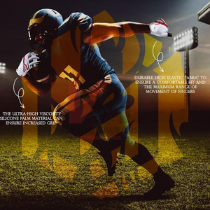 ถุงมือฟุตบอลอเมริกันแบบกำหนดเองประสิทธิภาพสูงสำหรับผู้รับและการเล่นควอเตอร์แบ็ค พร้อมการยึดเกาะที่เหนือกว่า - Product Image 4