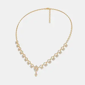 Collier de mariage en or massif 14K avec diamant Cadeau de fiançailles pour les anniversaires de femmes avec Moissanite comme pierre principale - Product Image 4