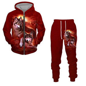 ชุดวอร์มสองชิ้นของผู้ชายสำหรับฤดูหนาวชุดออกกำลังกายระบายอากาศได้อย่างรวดเร็วพิมพ์ลายแขนยาวแบบซับลิเมชัน - Product Image 4