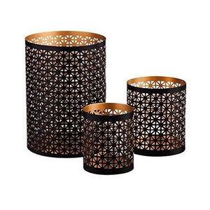 Juego de 3 velas de Metal de forma redonda votivas diseño antiguo vela de tamaño personalizado votivas para accesorios de decoración de boda - Product Image 2