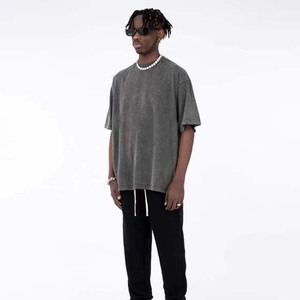 Wholesale Custom Heavyweight Men's T-shirts <b>Drop</b> Shoulder Blank Oversize-t Shirt Street 100%cotton Men's <b>Acid</b> Washed Vintage - Product Image 3