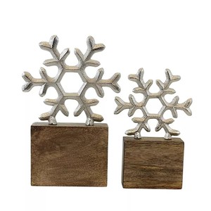 Handmade Snowflakes Table Top with Wood Base in Best Price From Christmas Home Decor & Gifting Purpose - Product Image 6