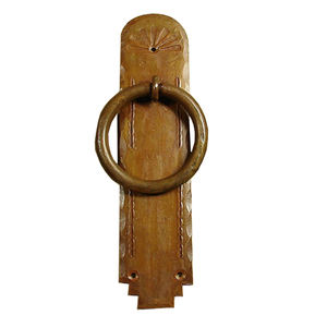 Aldaba de puerta con forma de anillo de hierro con revestimiento negro - Product Image 3