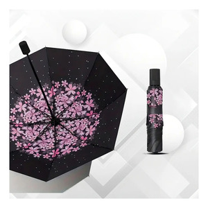 Sombrilla Floral con Protección UV y contra la Lluvia, Diseño de Tela Colorida - Colores Surtidos - Product Image 2