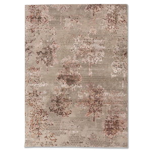 Alfombra Kavi Ivory de Lana y Seda de Bambú Anudada a Mano, Colección Oculta Srb(734), Abstracta, 10 mm, Rectangular, para el Hogar, Pasillo de Adolescentes - Product Image 1