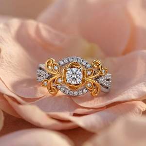 แหวนดอกกุหลาบแบบทวิสต์ทูโทนจาก Jeulia ทำจากเงินสเตอร์ลิง - Product Image 5