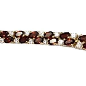 Moissanite & Red Ruby <b>Bracelet</b> Beautiful Moissanite Sterling Silver Customized <b>Bracelet</b> Gift <b>For</b> Other - Product Image 1