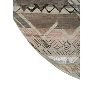 Tapis Manchaha vert noué à la main en laine et soie de bambou, épaisseur 10 mm, motif géométrique abstrait, rectangulaire, pour couloir, usage domestique - Les-2754 - Product Image 4