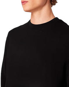 OEM negro cuello redondo pulóver sudadera Unisex Casual polar cálido invierno liso manga larga Top - Product Image 3