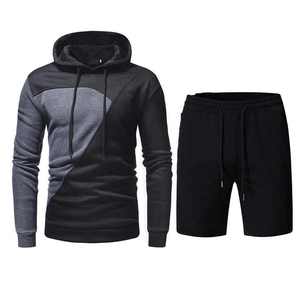 Vêtements d'été décontractés Vêtements pour hommes Ensemble deux pièces à capuche et short 100% coton Streetwear personnalisé sérigraphié avec logo Ensembles pour hommes - Product Image 6