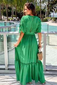 Vestido de verano largo de rayón de media manga, bohemio, 100% - Product Image 3