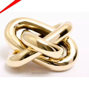 Escultura decorativa con nudo, acabado dorado para decoración de mesa, oficina, hogar, hoteles, interior - Product Image 3