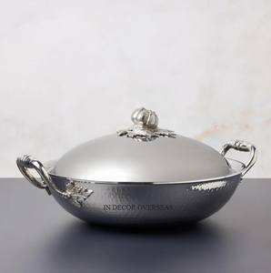 Superventas plata brillante pulido Acero inoxidable martillado textura Ruffoni guisos de cocina utensilios de cocina suministro de juegos de utensilios de cocina - Product Image 3