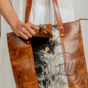 Sacs fourre-tout en cuir véritable fabriqués à la main en cuir marron pour les femmes tendance de la mode 2024 - Product Image 5