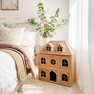 บ้านตุ๊กตาหวายธรรมชาติทอมือเป็นมิตรกับสิ่งแวดล้อม สำหรับเล่นในห้องเด็กและเป็นของเล่นเด็ก ตกแต่งห้องเด็ก ผลิตในเวียดนาม - Product Image 1