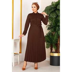 กระโปรงจีบชุดเดรสสุภาพสีน้ำตาล100MD21515 - Product Image 1