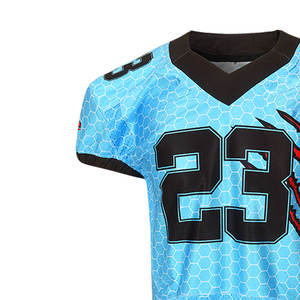 Maillots de football américain personnalisés de dernière génération, manches courtes, imprimés, respirants, de haute qualité, vêtements d'entraînement 100% polyester pour hommes - Product Image 3