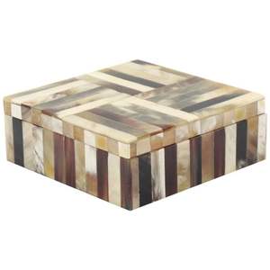 Vente chaude Nacre Rayé Boîte Décorative Élégante Résine Incrustation Boîte De Rangement pour La Maison Et Le Bureau Décor - Product Image 1