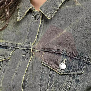แจ็คเก็ตยีนส์ผู้หญิงทันสมัย สกรีนโลโก้ได้ ทรงคลาสสิก ผ้าฝ้ายนุ่ม สไตล์ลำลองสุดเทรนดี้ - Product Image 5