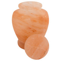 Urnes biodégradables sculptées à la main en fleurs de sel rose de l'Himalaya 100 % naturel, les plus vendues, fabricant et grossiste de pots à cendres