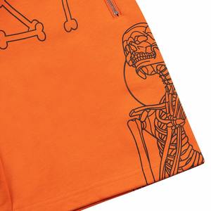Men Orange <b>Zipper</b> Pocket Sweat <b>Shorts</b> Custom High Quality 100% Cotton Fleece Jogger Running Casual French Terry Sweat <b>Shorts</b> - Product Image 4