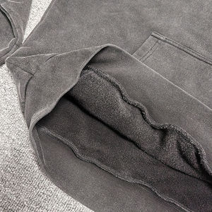 เสื้อฮู้ดผ้าฝ้ายสำหรับผู้ชายเสื้อฮู้ดปักไหล่ไหล่ตกไซส์โอเวอร์ไซส์งานตามสั่งแนวสตรีทใส่สบายออกแบบได้ตามต้องการ - Product Image 2