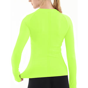 T-shirt de yoga pour femme, col rond, super extensible, coupe ajustée, séchage rapide, vêtements de sport, vêtements de fitness, vêtements de sport personnalisés de haute qualité - Product Image 2